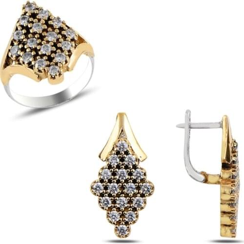 Silver 925 Sterling Zircon Cubic Zirconia Authentic Set