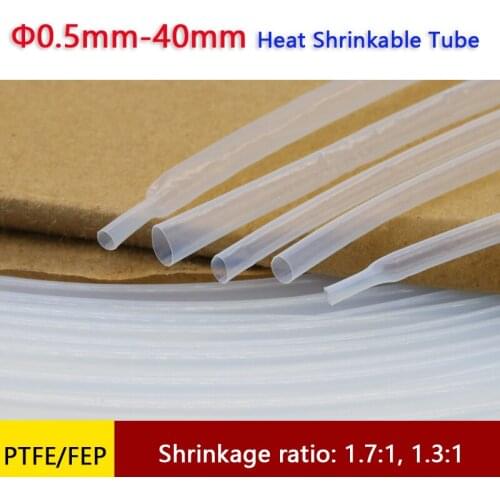 PTFE/FEP Transparent Heat Shrinkable Tube Φ0.5mm-40mm Corrosion Resistant 1.7:1/1.3:1 Shrinkage Ratio