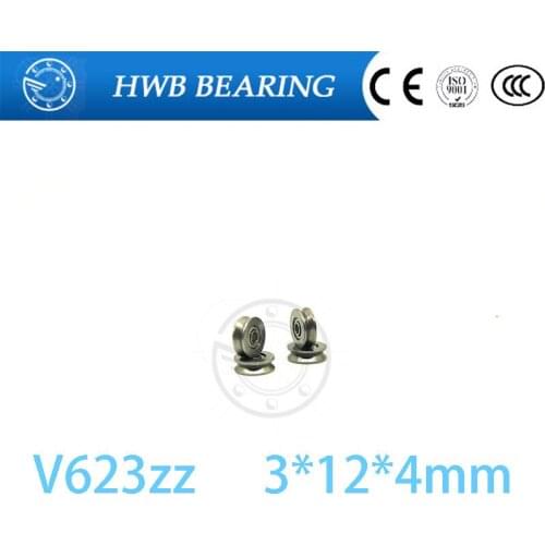 V623 ZZ 623VV 623 V groove deep groove ball bearing 3x12x4mm Traces walking guide rail bearings (carbon steel) 3*12*4 mm V623ZZ