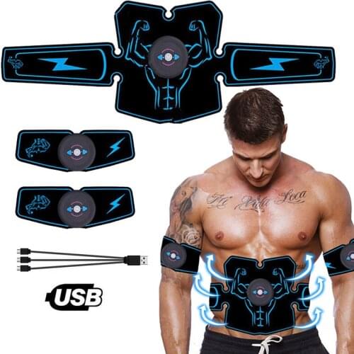 EMS Electric Abdominal Muscle Stimulator USB Rechargeable Abdominal Vibrating Belt ABS Muscular Hip Trainer Slimming Massager