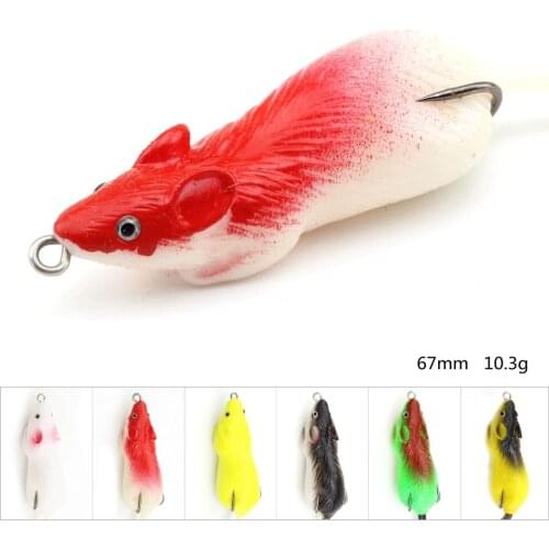 1pcs mouse bait 67mm 10g Advanced Simulation Rubber Fishing Lures Baits Top Water Tackle Hooks Bass Bait Jerkbaits
