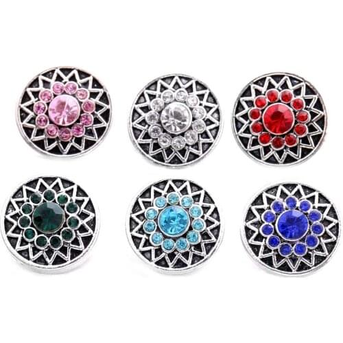 10pcs/lot New Snap Jewelry Flower 12mm Metal Snap Buttons Fit Snap Bracelet Bangles Necklaces For Women
