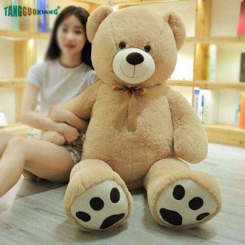 120cm Big Size 100% Cotton Stuffed Plush Animals Toys Brown Teddy America Bear Plush Toy Soft Animal Doll Xmas Gift