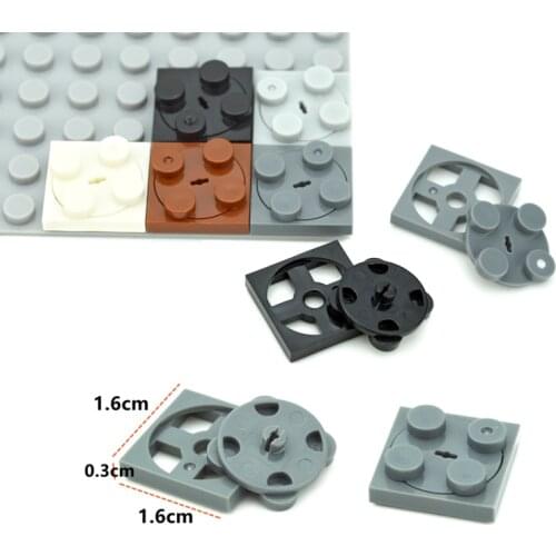 2x2 Plate Top+Base Assembles Particles Turntable Compatible with 3679+3680 Building Blocks MOC Brick Tech Parts DIY Toys For Kid