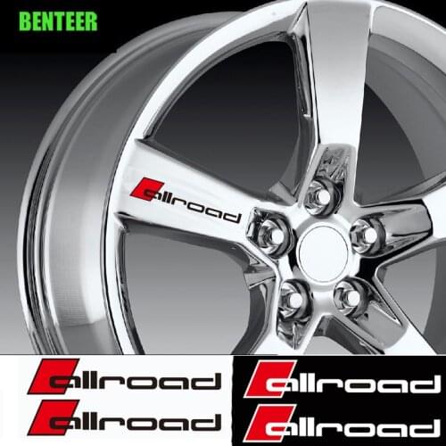 4pcs Allroad Car Wheel Rim Sticker For For Audi A1 A3 A4 A4L A6 A6L A7 A8 Q3 Q5 Q7 TTS