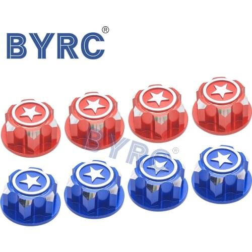 4PCS RC Car Aluminum 17mm Hex Wheel Nuts Dustproof Anti-Skid Non-slip for 1/8 Traxxas X-Maxx Summit E-Revo ARRMA Buggy Truck