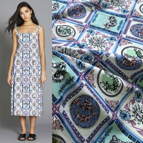 50x145cm Baroque printed natural 100% cotton poplin fabric cloth material fashion skirt garment fabric for dress
