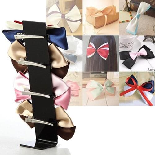 Black Acrylic Hair Clip Jewelry Hairpin Barrette Display Stand Holder