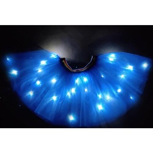 Children Mini LED Skirt Solid Color Neon Light Up Tutu Stage Dancing Girls Skirts Christmas Birthday Party Gift Glow Baby Shower