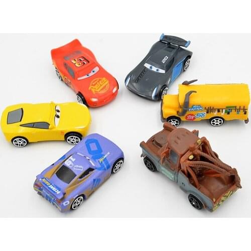 Disney Pixar Cars 3 6pcs/set 7cm Cute Mini Lightning Mcqueen Jackson Storm Mater Pvc Action Figures Model Toys Car For Kids Gift