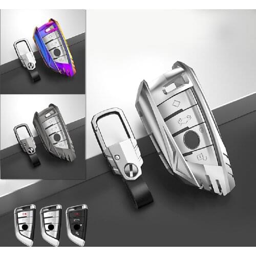 For BMW 5 7 Series X3 X4 X5 X6 X7 Zinc Alloy Remote Start Car Key Case Shell Skin Fob Cover Protector Holder Auto Accessories