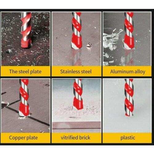 Drywall Drill Bits Sheet Metal 6/8/10mm Multifunctional Carbide Tile Glass