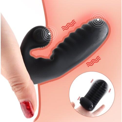 Dual-Finger Sleeve Vibrator Clitoris G Spot Stimulator Female Masturbator Erotic Sex Toys For Women Lesbian Orgasm Finger Cover