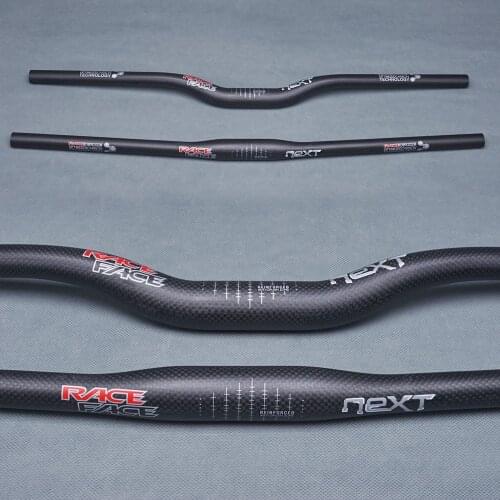 Race Face Next Matte 3K Carbon Fibre Horizontal / One-shaped Handlebar Mountain Bike MTB Parts Bicycle Bars Stem Clamp 31.8mm