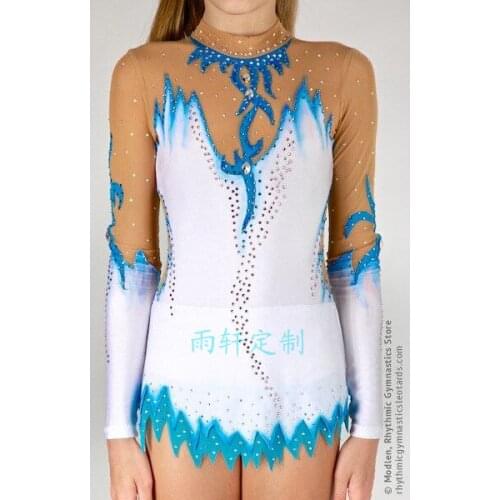 Crystal Custom Child Gymnastics Competition Dress Beautiful New Brand Vogue Figure Skating Dresses For Competition G2837