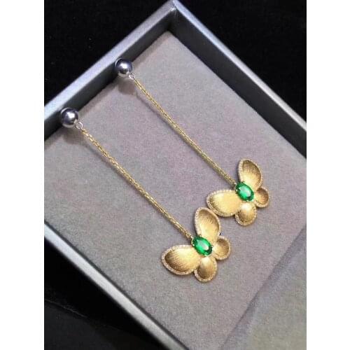 Emerald Earring Natural And Real Emerald Earring 925 sterling silver Fine jewelry For men women