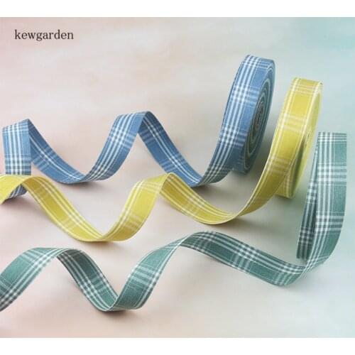 Kewgarden 5cm 25mm 10mm Plaid Fabric Layering Cloth Ribbon DIY Brooch Hair Bowknot Handmade Tape Accessories Webbing 6 Meter