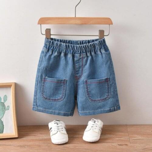Summer Kids Clothes Boys Denim Shorts Korean Style Fashion Thin Cotton Casual Pocket Shorts Jeans Childrens Clothing For 2-6y