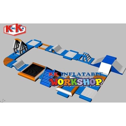 Smaller Island Sea Floating Water Obstacle Course Inflatable Water Parks Aqua Park In Summer
