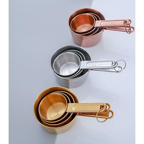 Stainless Steel Measuring Cup Kitchen Measuring Spoon Scoop For Baking Tea Coffee Kichen Accessories Measuring Tool Set