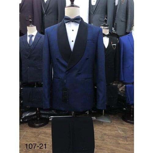 Navy Blue Suit Styles For Men – Dapper Male Fashion Ideas Costume Groom wear Fashion 2021 Engagement Dresses For Man 2 set