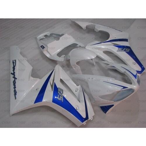 For Triumph 675 2009 - 2012 Fairing Kits for Triumph 675 2010 Fairings for Triumph 675 2010 Blue White Motorcycle Fairing