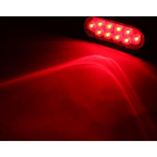 OUTAD Red Oval Sealed LED Turn Signal and Parking Light Kit for Truck Trailer Turn Stop and Tail Light Waterproof 2PCS