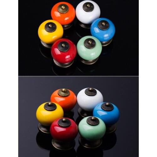 Pak Van Een Vintage Keramische Deurknoppen Voor Kast Lade, Kast Kast Kledingkast Kastdeur Pull Handle