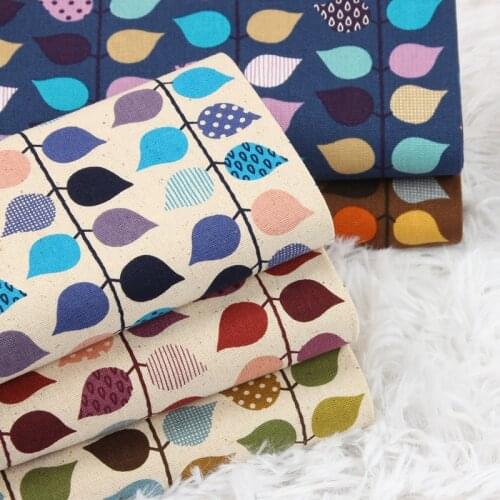 Half yard thicken cotton fabric with cartoon little tree leave print, handmade DIY bag garment cloth material 100% cotton CR-398