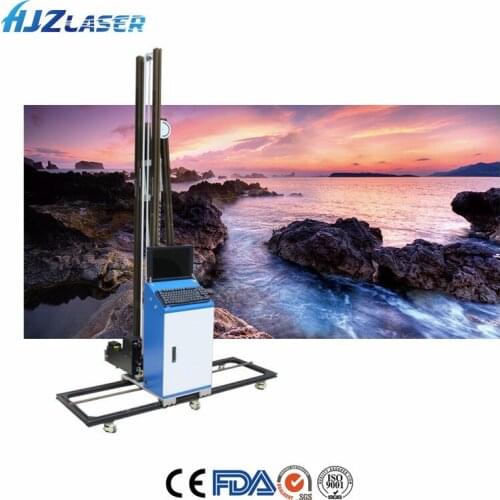 Touch Screen Industrial PC Build In CMYKW UV Ink Wheel Vertical Wall Printer Machine