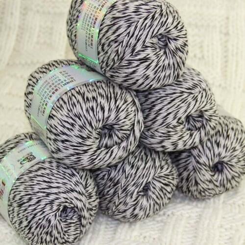 Sale 6balls X 50g Pure High Quality 100% cashmere warm soft Knitting Yarn 640 Black White