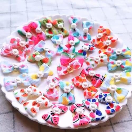 Hot Sale Dog Cat Colorful Hair Bows Wholesale Fruit Style Pet Grooming Accessories Dog Hair Bows