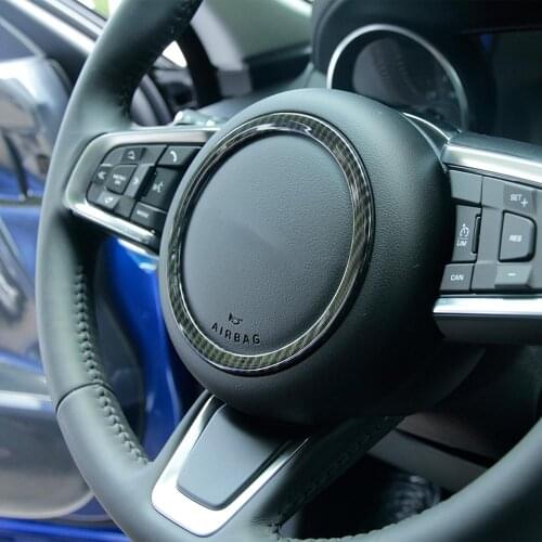 Carbon Fiber Style ABS Plastic Sticker Steering Wheel Decoration Ring Trim Accessories for Jaguar XFL XE F-PACE F-TYPE X761 E-PA