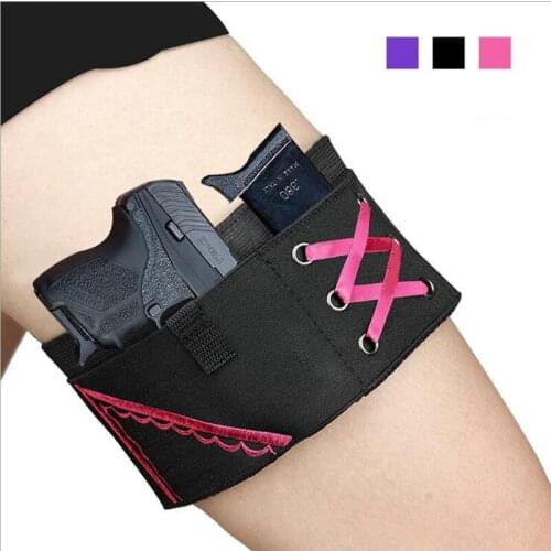 Tactical Concealment Woman Drop Leg Holster Lady Anti-slip Adjustable Left Right Thigh Garter Pistol Holder Concealed Holsters