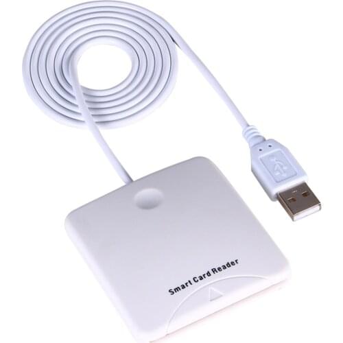 White ABS USB Contact Smart Chip Card IC Cards Reader With SIM Slot for Windows Me/for 2000/XP/ or for MAC OS 8.6,9.X Dropship