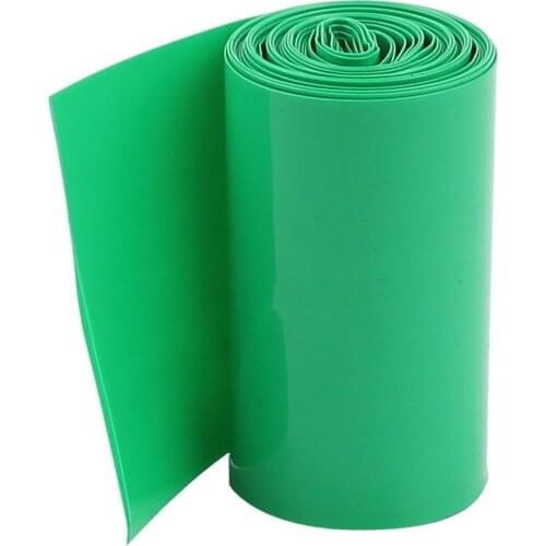 Top quality 2M 50mm Dark Green PVC Heat Shrink Tubing Wrap for 2 x 18650 Battery