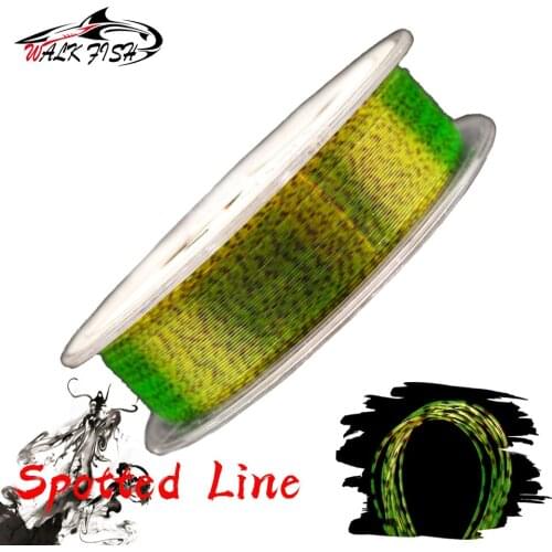WALK FISH 100M Spoted Fishing Line Super Strong Nylon Fishing Line 3D Invisible Fluorocarbon Line Speckle Fly Fishing Line