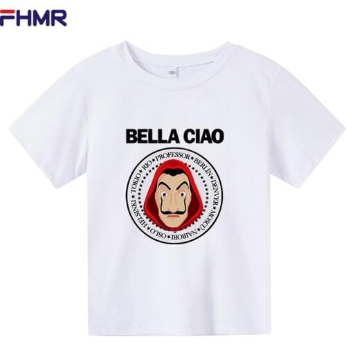 Funny Design La Casa De Papel T Shirt boy Money Heist TV Series Tshirt House of Paper Short sleeve Streetwear Top anime clothes