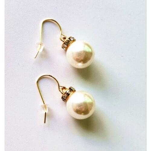 100 pair/lot White Simulated Pearl Drop Earrings Imitation Big Pearl Round Earrings Clip Earrings Romantic Party Gifts For Women