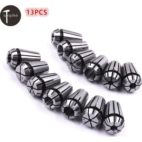 13PCS ER11 Precision Spring Collet Set 1-7mm CNC Collet Chuck For Engraving Milling Drilling Lathe Tools and Spindle Motors