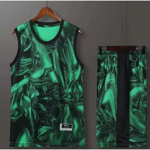 2021 adult men basketball training jersey set team tracksuits breathable basketball jerseys uniforms customized