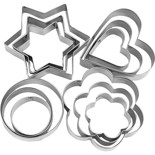 3D 4 Shapes Cookies Cutter Mould Cake Decorating Cookie DIY Tools