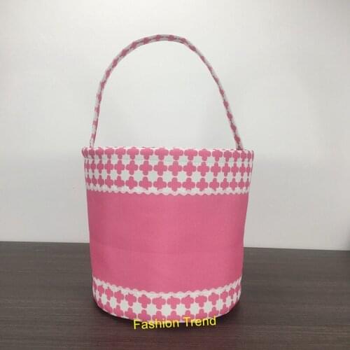 50pcs/lot Popular Fashion Trend 2021 Easter Bucket 2 Colors Good Quality Easter Decoration Candy Bag