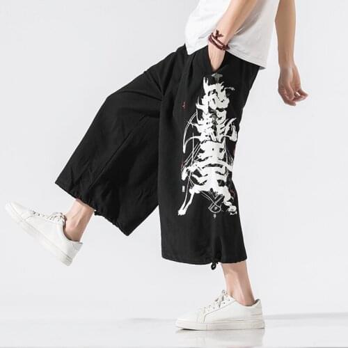 New Men Cotton Linen Harem Pants 2021 Mens Harajuku Streetwear Sweatpants Male Elastic Waist Vintage Joggers Pants Big Size 5XL