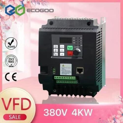 VFD 380V 4KW AC 380V 2.2KW/4KW/5.5KW/7.5KW 11kw Variable Frequency Drive 3 Phase Speed Controller Inverter Motor VFD Inverter