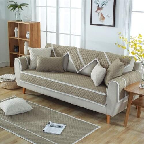 Cotton Linen Sofa Cover for Living Room Non-slip Sofa Seat Protective Cover Modern Corner Couch Cover Cushion Armchair Slipcover