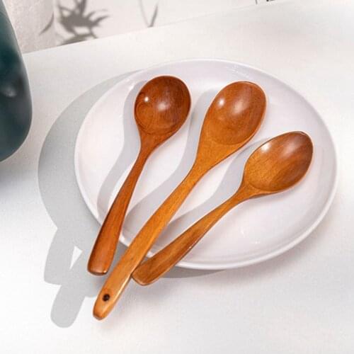 Wooden Milk Honey Soup Spoon Solid Wood Long Handle Tableware Teaspoon Coffee Spoon Stir Stick Kitchen Accessories