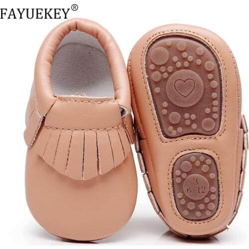 Kids Shoes PU Leather hard sole toddler moccasins soft Fringe baby shoes Non-slip boys girls first walkers shoes