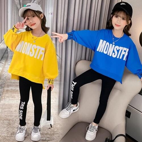 Children Clothes Autumn Cartoon Girls Sets Long Sleeve Tracksuit 3- 13 Years hoodies Girls Clothing Sport Suit Kids Clothes Sets