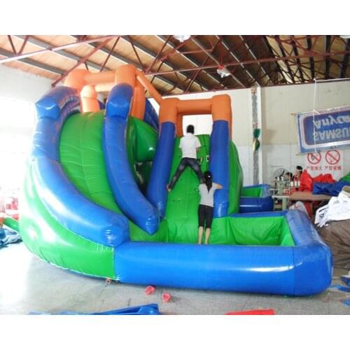 Good quality PVC commercial inflatable slide with climbing wall inflatable sports entertainment game